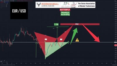 #JamesDTouati, Head Of The Zurich Chapter Of The #SwissAssociationOfMarketTechnicians: Bullish EUR/USD:  '⚠️EUR/ USD⚠️TRIANGLE Ascending + BUTTERFLY Detected ⚠️🐺🇨🇭'