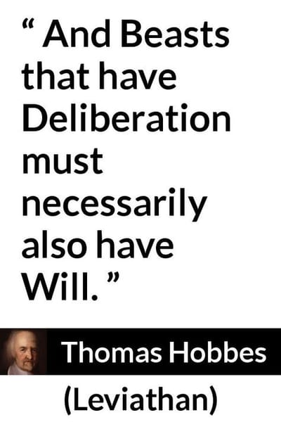 Thomas Hobbes: An American Founding Fathers' 'Influencer': One Has To 'Deliberate' In Order to Possess and Utilize 'Free Will'
