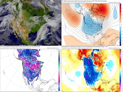 #LarryCosgrove, Chief Meteorologist At 
#WEATHERAmerica Via #GustavoPhilippsenFuhr, Market Intelligence: "...An Expanded Snow Cover Across The Lower 48 States And A Likely Depression Of The Nocturnal Freeze Line Into Mexico And The Gulf Coast..."