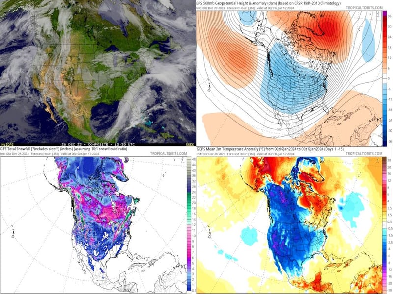 #LarryCosgrove, Chief Meteorologist At 
#WEATHERAmerica Via #GustavoPhilippsenFuhr, Market Intelligence: "...An Expanded Snow Cover Across The Lower 48 States And A Likely Depression Of The Nocturnal Freeze Line Into Mexico And The Gulf Coast..."